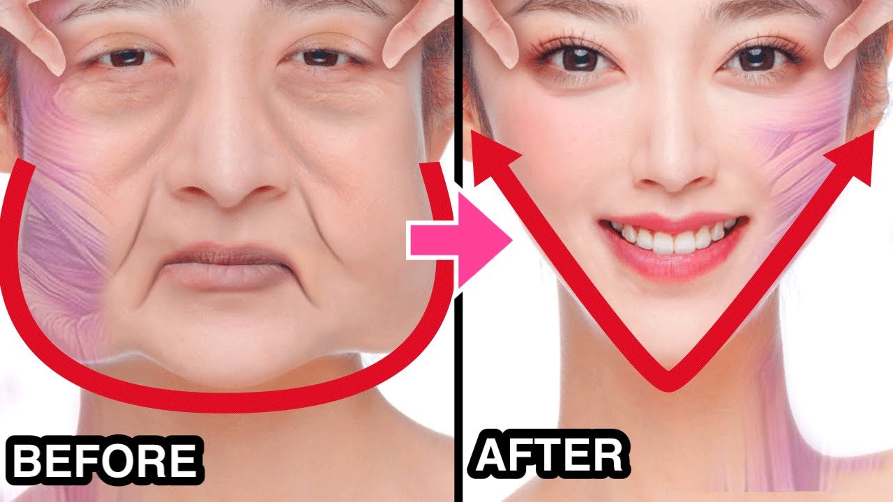 V Shape Face Exercise (Fast Results) Japanese Face Lifting Massage For Double Chin, Slim Jawline - Masumi face exercise